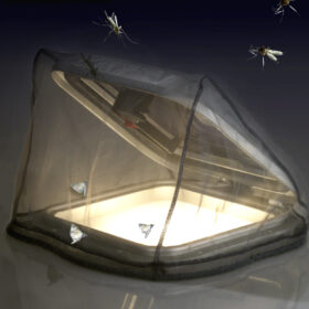 Die praktischen Moskitonetze sind ein Muss an Bord und lassen Sie ruhig schlafen und halten Insekten aus der Kabine
